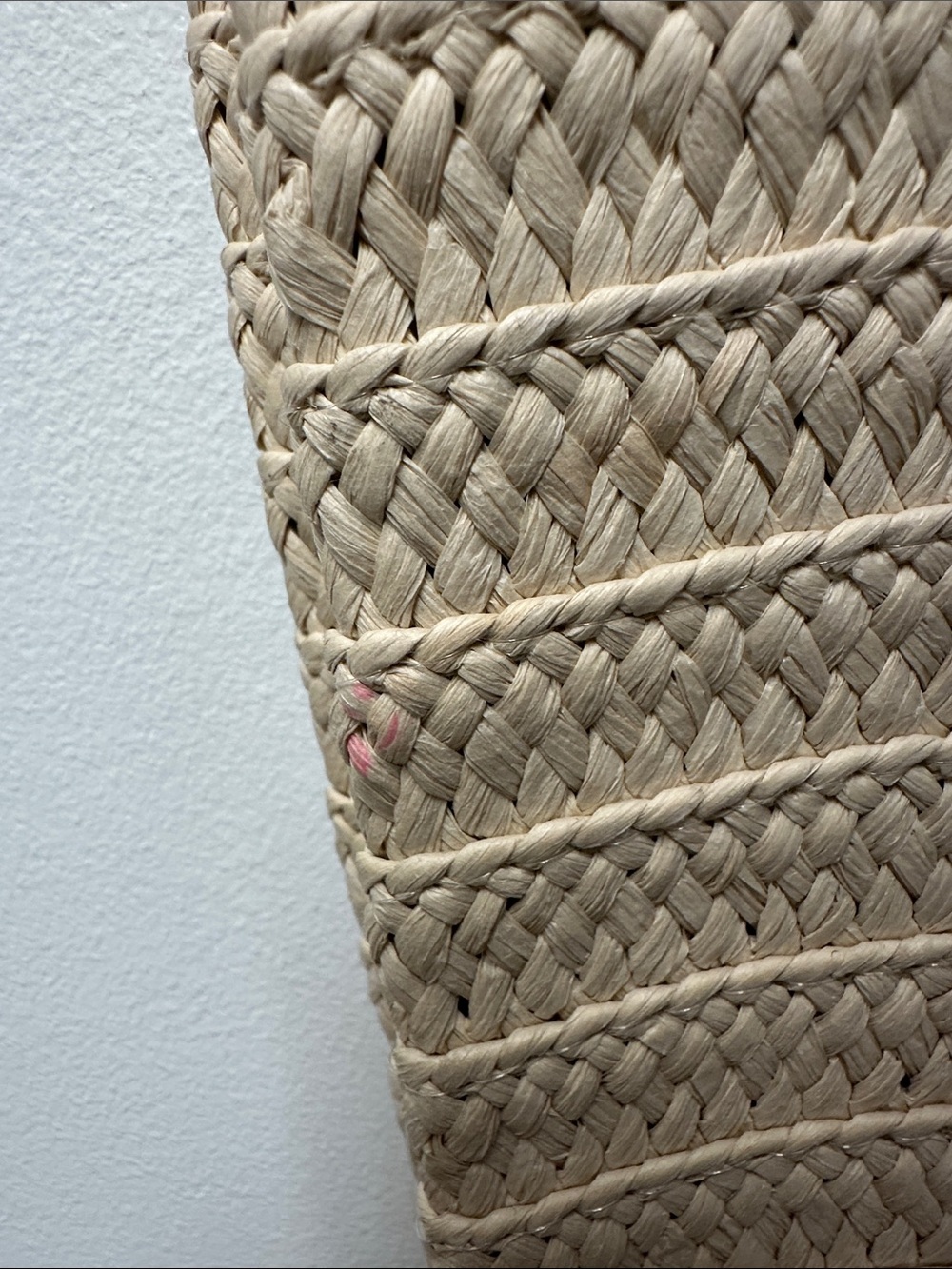 Neutral Straw Tote with Pink "OUT OF OFFICE" Embroidery Bag.Enjoy your summer 🏖️ - Picture 9 of 9